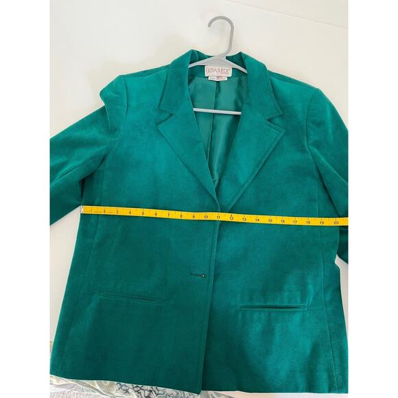 Vintage Women’s Count Romi ultra suede green blazer size 14 Union Label - Picture 5 of 7